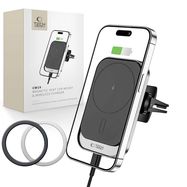 Tech-Protect CW19 MagSafe magnetic car holder with 15W inductive charger for air vent - black, Tech-Protect