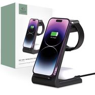 Tech-Protect A8 10W inductive charger in the form of a 3-in-1 stand for smartphone / headphones / smartwatch - black, Tech-Protect