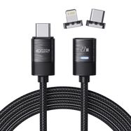 Tech-Protect UltraBoost Magnetic Cable 2in1 USB-C - Lightning / USB-C PD 27W 3A 2m - Black, Tech-Protect