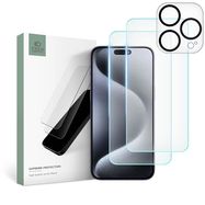 Tech-Protect Supreme Set for iPhone 15 Pro Max 2x tempered glass screen protector / tempered glass camera protector, Tech-Protect