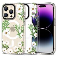 Tech-Protect MagMood MagSafe iPhone 15 Pro Max Case - Daisies with Leaves, Tech-Protect