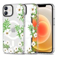 Tech-Protect MagMood MagSafe case for iPhone 12 / 12 Pro - daisies with leaves, Tech-Protect