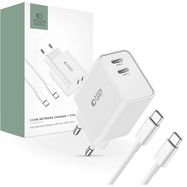 Tech-Protect C35W 2x USB-C PD 35W charger with USB-C / USB-C cable - white, Tech-Protect