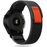 Tech-Protect Nylon Strap for Garmin Fenix 5 / 6 / 6 Pro / 7 - Black/Orange, Tech-Protect