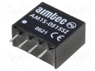 Converter: DC/DC; 1W; Uin: 4.5÷5.5V; Uout: 15VDC; Iout: 67mA; SIP4 AIMTEC