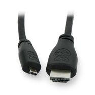 MicroHDMI cable - HDMI 2.0 original for Raspberry Pi 4/5 - 2m - black