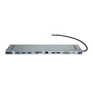 Baseus Enjoyment Series Multi-functional Type-C intelligent HD HUB（PD/HD4K*2/VGA/RJ45/SD/TF/USB*3/Audio*1/Stand)Dark gray, Baseus