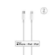 Puro Plain Cable for Apple with MFI USB-C - Lightning 2.0 2.4A 2m - White, Puro Elektrik