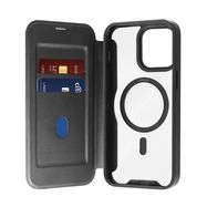 Puro Book Mag MagSafe Leather Case with Flap and Card Slot for iPhone 16 Pro Max - Black, Puro