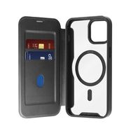 Puro Book Mag MagSafe Leather Case with Flap and Card Slot for iPhone 16 Plus - Black, Puro