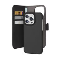 Puro Wallet Detachable MagSafe 2in1 PU Leather Case with Flap and Wallet for iPhone 15 Pro Max - Black, Puro