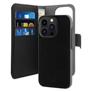 Puro Wallet Detachable MagSafe 2in1 PU Leather Case with Flap and Wallet for iPhone 14 Pro Max - Black, Puro