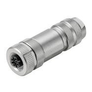 Round plug (field customisable), Female socket, straight, Screw connection, M12, 0.14 mm², 0.75 mm², 6 - 8 mm, Number of poles: 4, Shield connection: Weidmuller