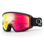 Qunature White Ski Goggles for Adults - Black, Qunature