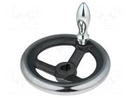 Knob; cast iron; 125mm; with keyway,with revolving handle ELESA+GANTER