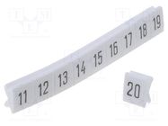 Marker; white; Width: 5mm; Marking: 11-20; push-in; 250pcs. KURANT