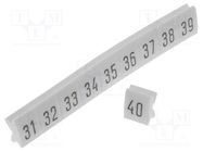 Marker; white; Width: 5mm; Marking: 31-40; push-in; 250pcs. KURANT