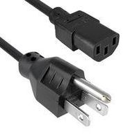 POWER CORD, NEMA 5-15P/IEC C13, 3M, 15A