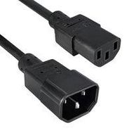 POWER CORD, IEC C14-IEC C13, 1M, 10A