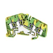 PE terminal, Tension-clamp connection, 4 mm², 800 V, Number of connections: 4, Number of levels: 1, Green/yellow Weidmuller