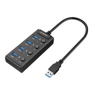 Orico  USB 3.0. Hub with switches, 4x USB (black), Orico