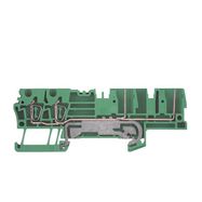 PE terminal, Tension-clamp connection, 2.5 mm², 500 V, 32 A, Number of connections: 4, Number of levels: 1, Green/yellow Weidmuller