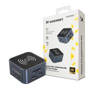 Hub USB-C 12 in 1 Wozinsky WHBC09Y8S multifunctional, with wireless charging function, aluminum, with 15 cm cable - gray, Wozinsky