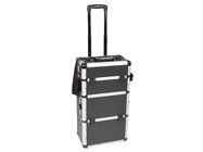 ALUMINIUM TROLLEY CASE -  370 x 225 x 670 mm - 66,9 L - BLACK