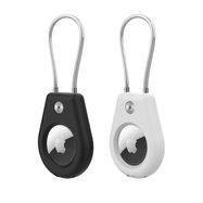 Apple AirTag Case with Steel Cable - Black + White (2 pieces), Hurtel