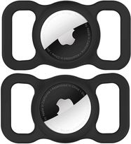 Apple AirTag Silicone Case for Dog or Cat Collar - Black, Hurtel