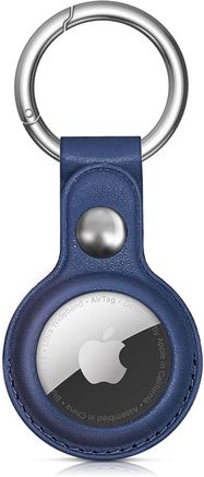 Apple AirTag PU Leather Case - Blue, Hurtel