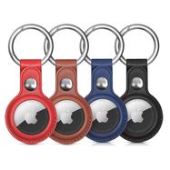 Apple AirTag PU Leather Case - Black, Brown, Red, Blue - 4 pieces, Hurtel