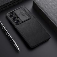 Nillkin Qin Pro Case for Samsung Galaxy S25 Ultra with Flip and Camera Cover - Black, Nillkin