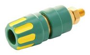 SOCKET, 4MM, YELLOW/GREEN, 5PK, MLS