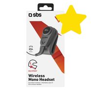 SBS TEEARSETMONOMOTOBTK mono wireless headset for motorcycle helmet - black, SBS