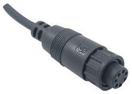 CIRCULAR CABLE CORD, 9POS, RCPT, 1M, BLK