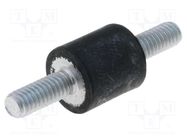 Vibration damper; M4; Ø: 10mm; rubber; L: 10mm; Thread len: 10mm ELESA+GANTER