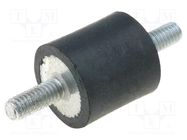 Vibration damper; M4; Ø: 10mm; rubber; L: 10mm; Thread len: 10mm ELESA+GANTER