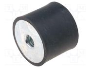 Vibration damper; M6; Ø: 25mm; rubber; L: 20mm; H: 6mm; 605N; 121N/mm ELESA+GANTER