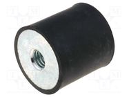 Vibration damper; M4; Ø: 15mm; rubber; L: 10mm; H: 4mm; 27N; 12N/mm ELESA+GANTER