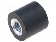 Vibration damper; M3; Ø: 8mm; rubber; L: 8mm; H: 3mm; 75N; 38N/mm ELESA+GANTER