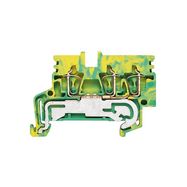 PE terminal, Tension-clamp connection, 2.5 mm², 800 V, Number of connections: 3, Number of levels: 1, Green/yellow Weidmuller