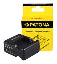 PATONA Dual Quick-Charger f. Xiaomi Yi AZ13-2 AZ13-1 incl. Micro-USB cabel, PATONA