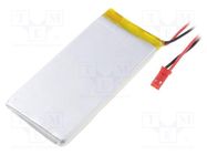 Re-battery: Li-Po; 3.7V; 2600mAh; cables,JST SYR-02T socket CELLEVIA BATTERIES