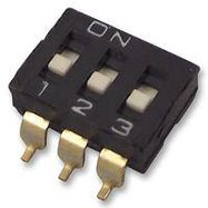 DIP SWITCH, SPST, 0.025A, 24VDC, SMD