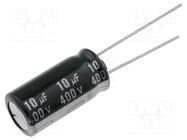 Capacitor: electrolytic; 10uF; 400VDC PANASONIC