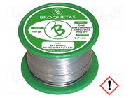 Tin; lead free; Sn99Ag0,3Cu0,7; 0.7mm; 0.1kg; reel; 217÷227°C BROQUETAS