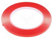 Tape: fixing; W: 6mm; L: 5m; Thk: 1mm; double-sided; acrylic; 3M-4910 AFTC