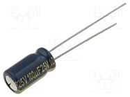 Capacitor: electrolytic; low ESR; THT; 100uF; 25VDC; Ø6.3x11.2mm PANASONIC