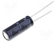 Capacitor: electrolytic; low ESR; THT; 1000uF; 16VDC; Ø8x20mm; ±20% PANASONIC